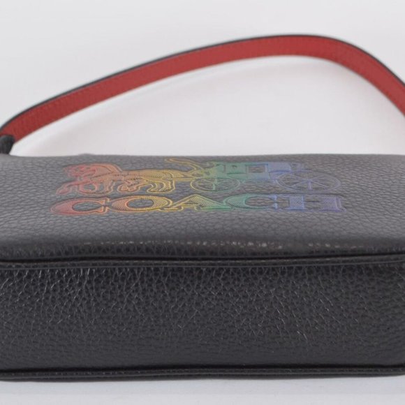 NWT Coach Black Leather Rainbow Horse Buggy Nolita 10 Wristlet Purse Bag - Picture 7 of 11